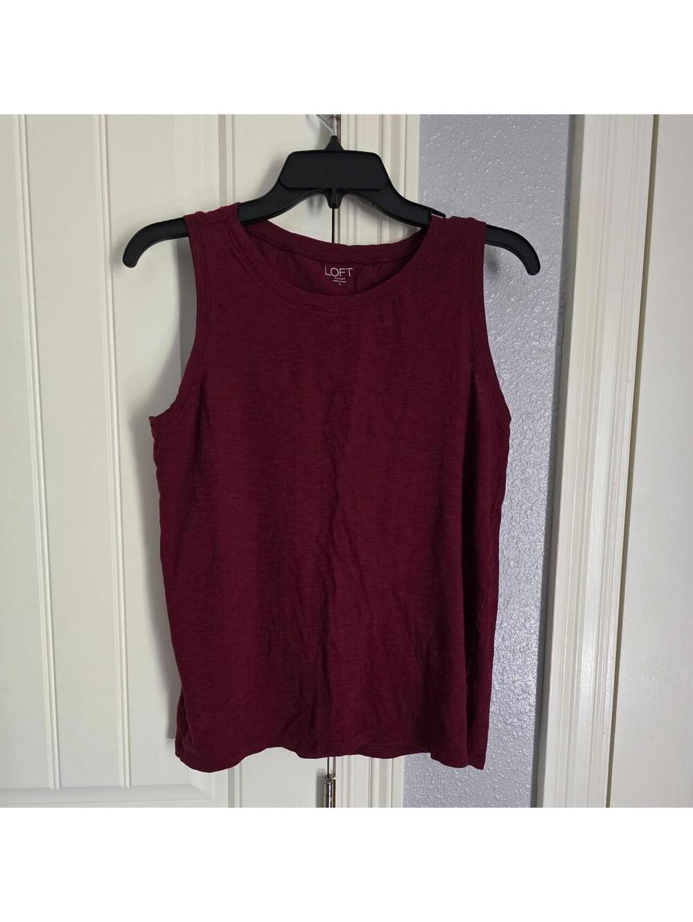 LOFT Women's Burgundy and Red Vests-tanks-cami